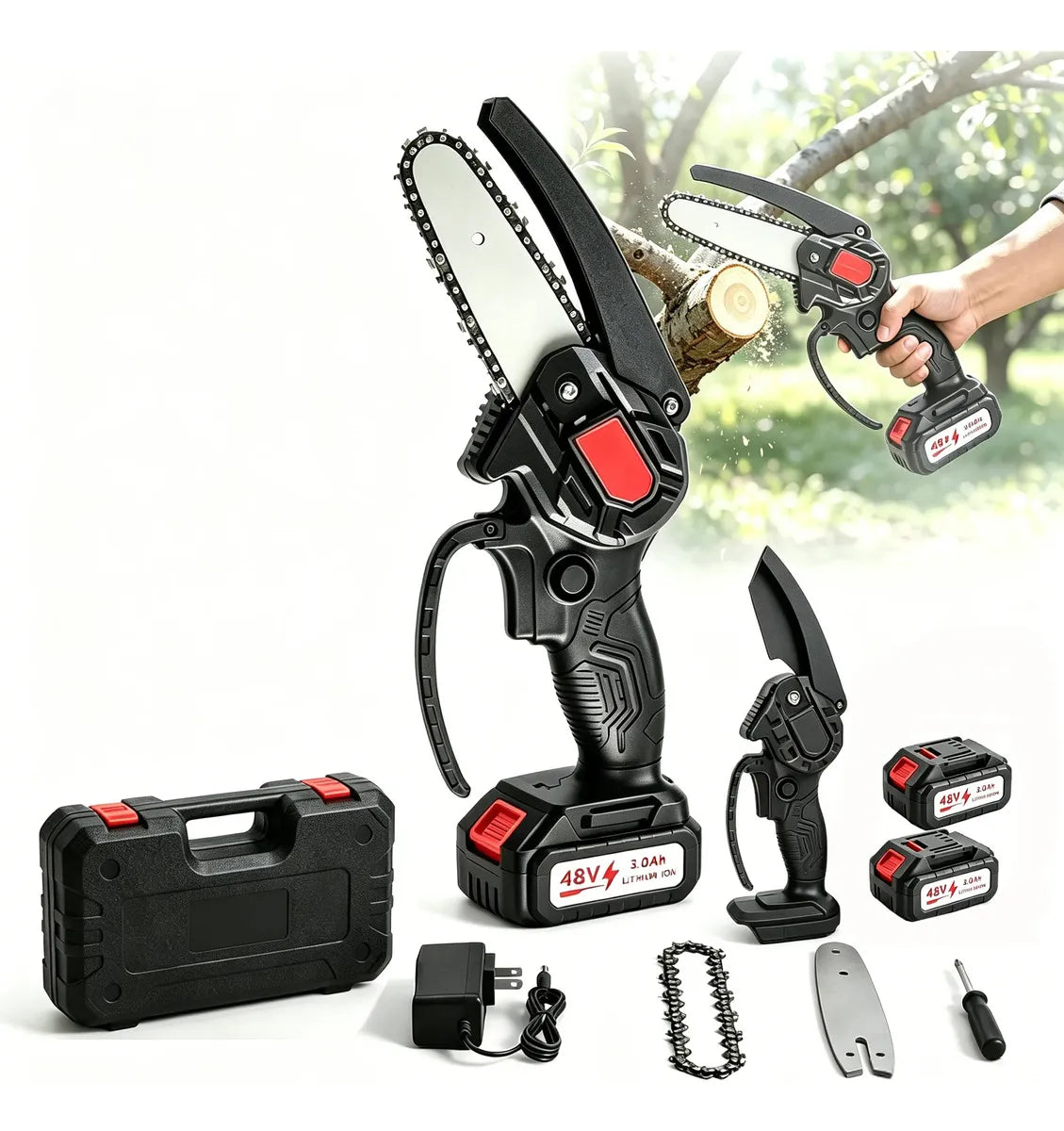 Mini Motosserra Elétrica a Bateria 48V – Well Tools®