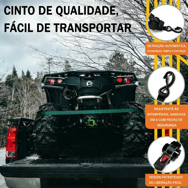 Cinta com Catraca Automática Retrátil 3,6m com Ganchos em S – Well Tools®