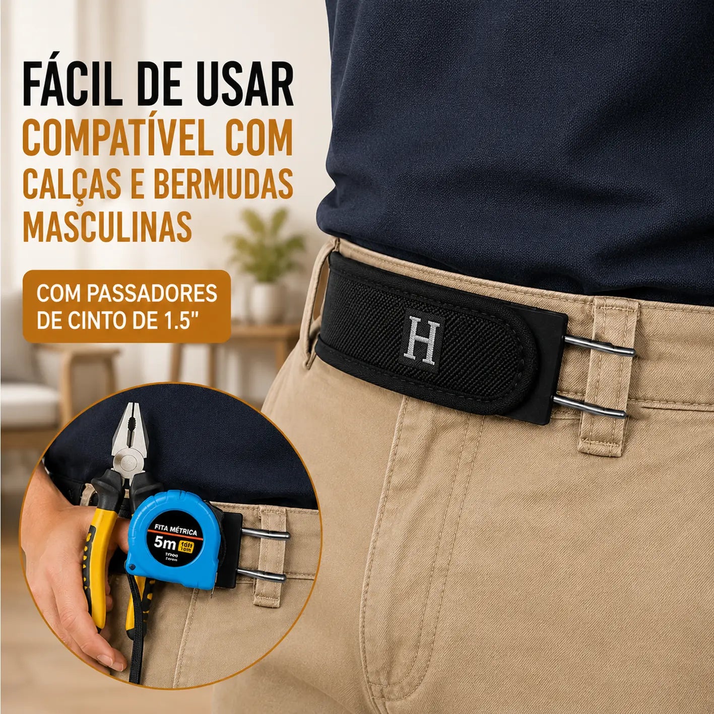 Cinto Modelador de Cintura Elástico Ajustável com Velcro Unissex Masculino e Feminino – Well Tools®