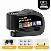 Trava de Disco Antifurto com Alarme 110dB em Alumínio à Prova d'Água para Moto e Bike – Well Tools®