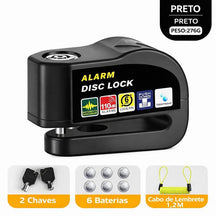 Trava de Disco Antifurto com Alarme 110dB em Alumínio à Prova d'Água para Moto e Bike – Well Tools®