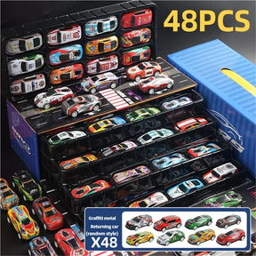 Kit 48 Carrinhos de Fricção com Pista e Mapa Interativo – Brinquedo Infantil Educativo – Well Tools®