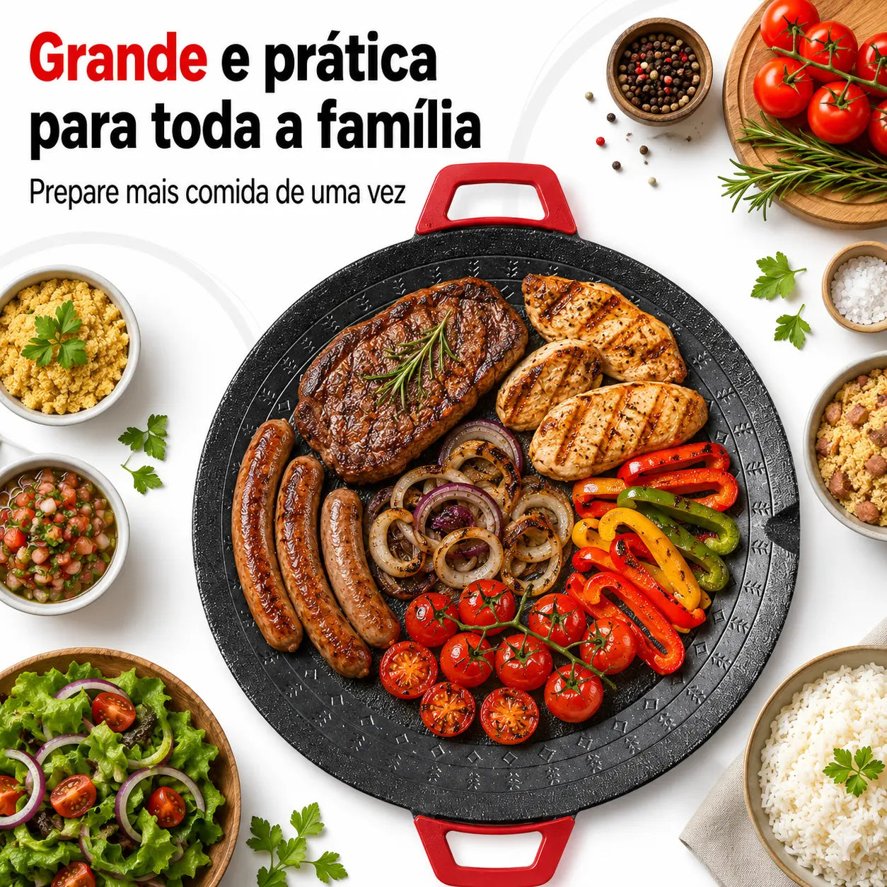 Churrasqueira Elétrica 36cm com Chapa Antiaderente e 5 Níveis de Temperatura - Well Tools®