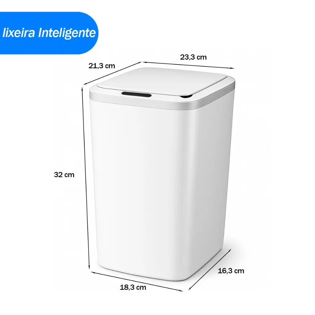 Lixeira Inteligente Automática 16L com Sensor Recarregável - Well Tools®