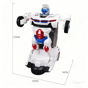 Carrinho Robô Transformável 2 em 1 com Luz e Som e Transformação Automática – Well Tools®