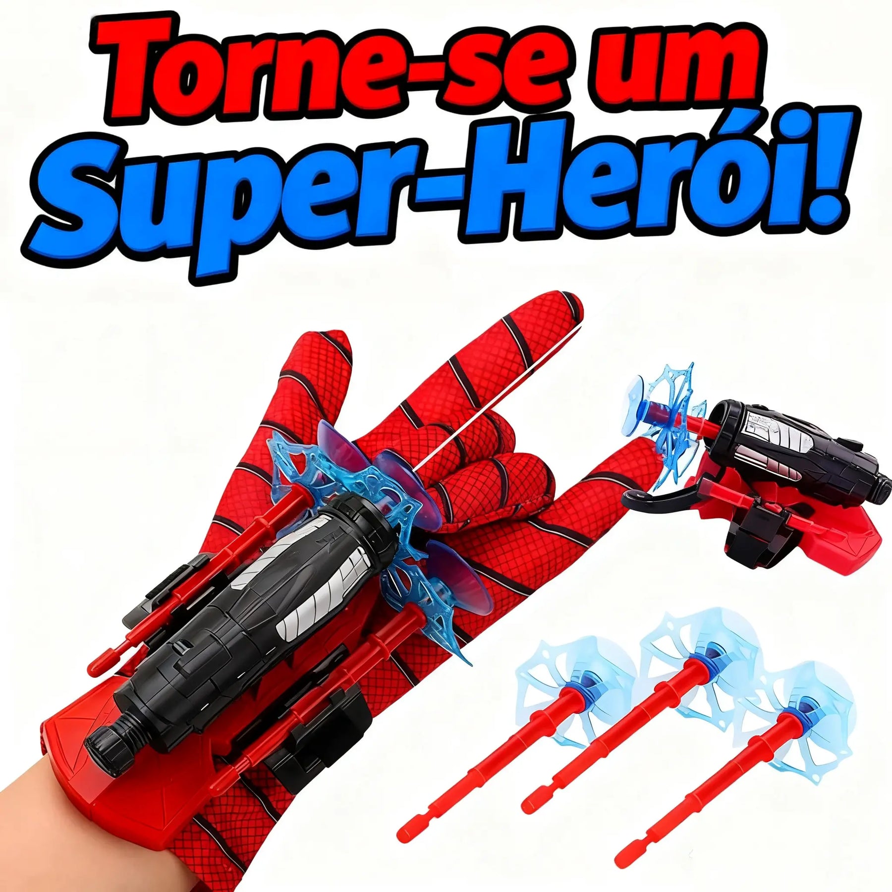 Luva de Super-Herói com Lançador de Teia Infantil - Well Tools®