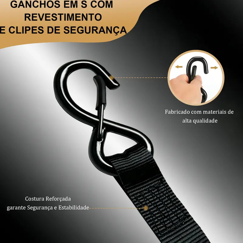 Cinta com Catraca Automática Retrátil 3,6m com Ganchos em S – Well Tools®