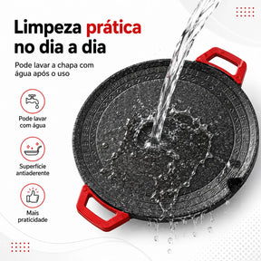 Churrasqueira Elétrica 36cm com Chapa Antiaderente e 5 Níveis de Temperatura - Well Tools®