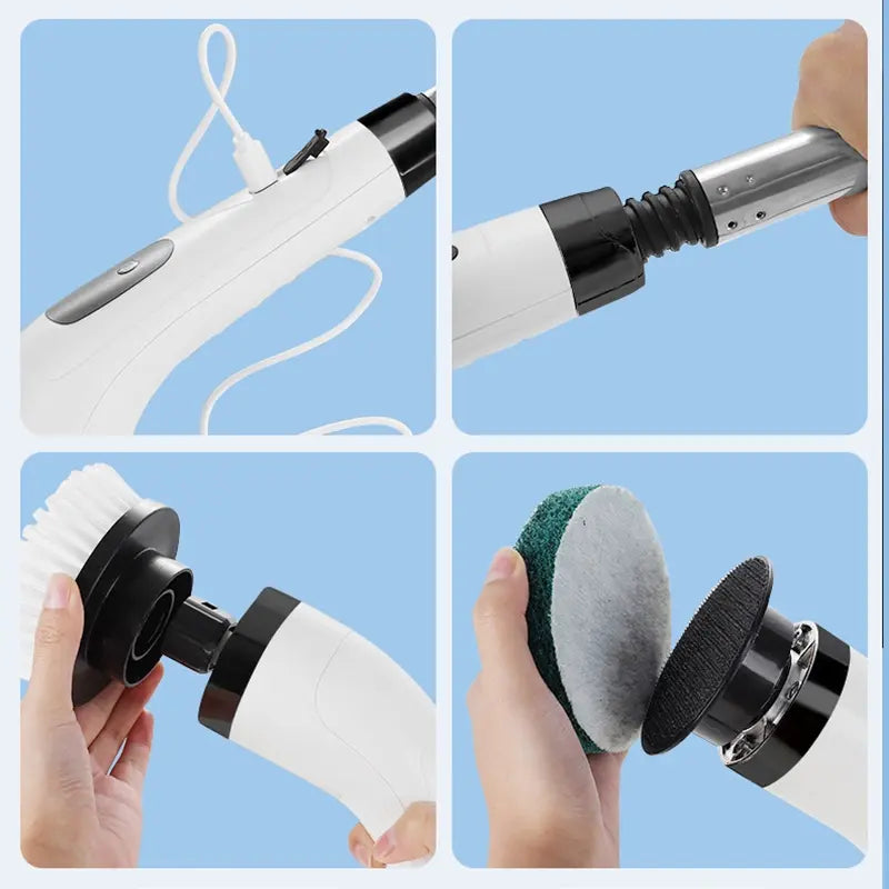 Escova Elétrica de Limpeza 9 em 1 Recarregável – Well Tools®
