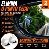 Par de Espelhos Convexos 5cm para Retrovisor Carro e Moto – Auxiliar para Ponto Cego - Well Tools®