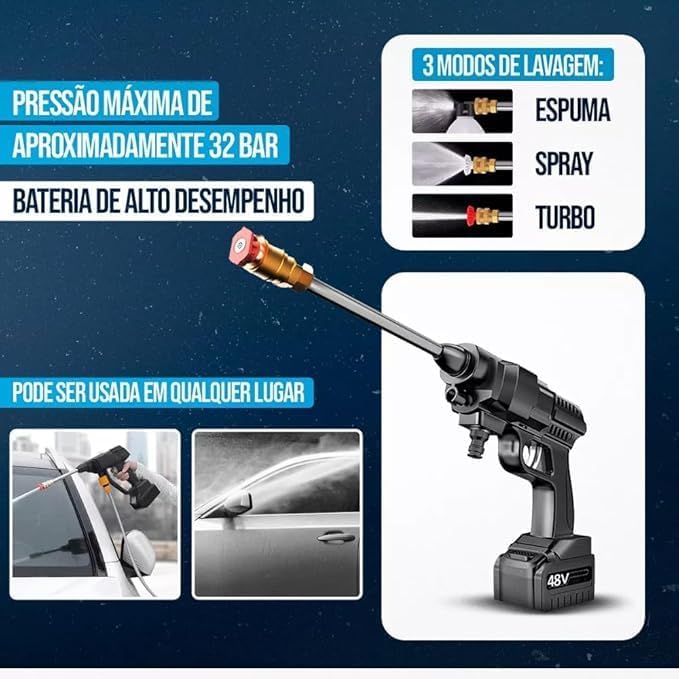 LAVADORA DE ALTA PRESSÃO VAP LIMPEZA (2 BATERIA/5 PILHAS) - WELL TOOLS®