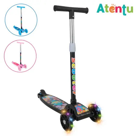 Patinete Infantil 3 Rodas com LED, Dobrável e Ajustável para Meninos e Meninas – Well Tools®