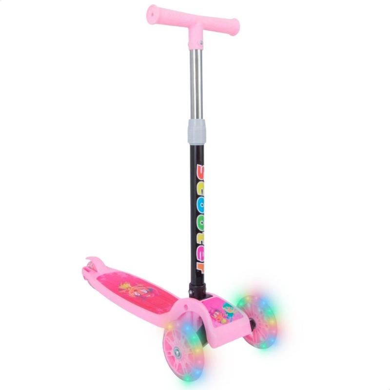 Patinete Infantil 3 Rodas com LED, Dobrável e Ajustável para Meninos e Meninas – Well Tools®