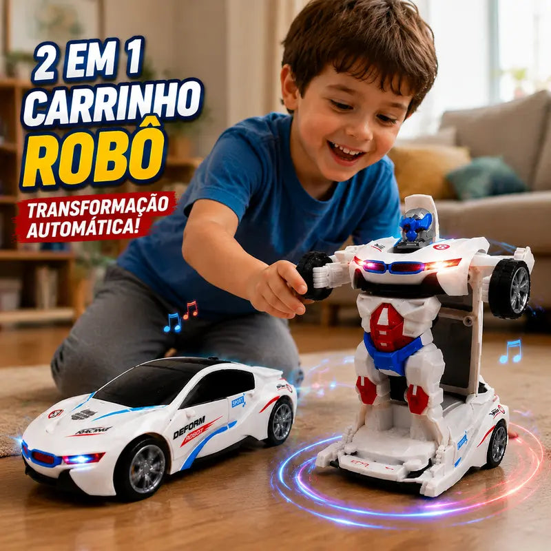 Carrinho Robô Transformável 2 em 1 com Luz e Som e Transformação Automática – Well Tools®