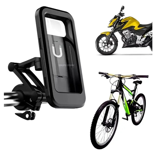 Suporte para Celular de Moto e Bike 6,6" com Trava, Articulado 360° e à Prova d'Água – Well Tools®