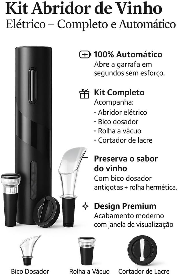 Abridor de Vinho WELL TOOLS® - Super Prático
