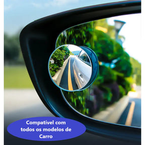 Par de Espelhos Convexos 5cm para Retrovisor Carro e Moto – Auxiliar para Ponto Cego - Well Tools®
