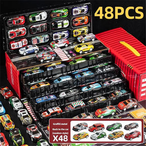 Kit 48 Carrinhos de Fricção com Pista e Mapa Interativo – Brinquedo Infantil Educativo – Well Tools®