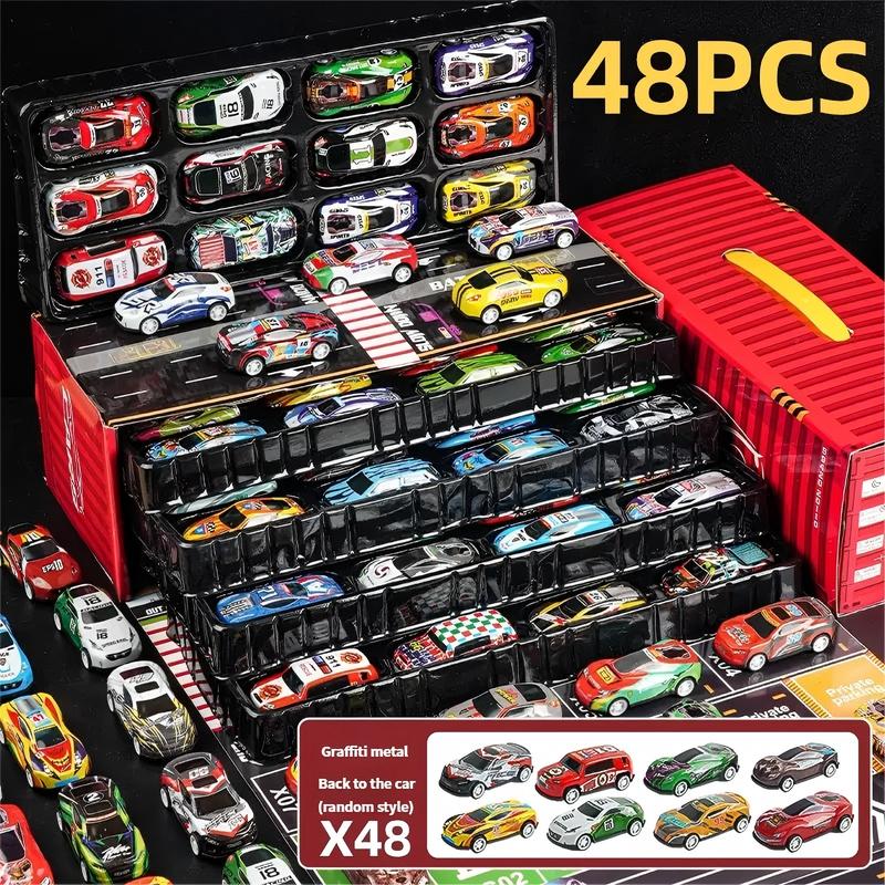Kit 48 Carrinhos de Fricção com Pista e Mapa Interativo – Brinquedo Infantil Educativo – Well Tools®