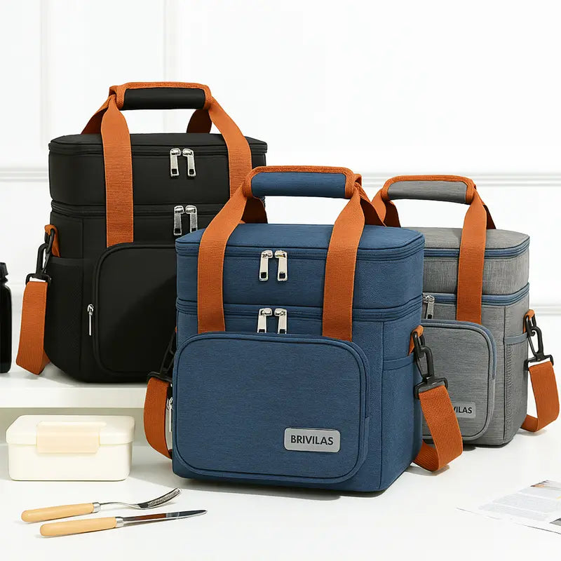 Bolsa Térmica com 2 Compartimentos, Alça de Mão e Isolamento Térmico – Well Tools®
