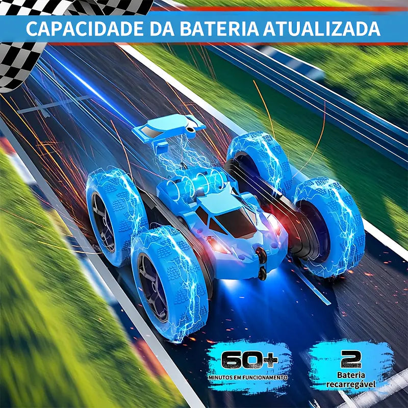 Carro de Controle Remoto Acrobático 360° com Manobras e Alta Diversão Infantil – Well Tools®