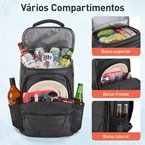 Mochila Térmica 23L Impermeável Cooler para Bebidas e Alimentos Com Abridor - Well Tools®