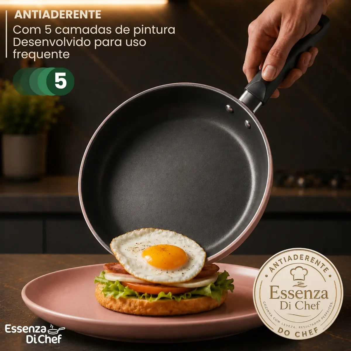 Jogo de Panelas Antiaderentes 10 Peças Teflon com Tampa de Vidro Essenza di Chef - Well Tools®