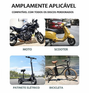 Trava de Disco Antifurto com Alarme 110dB em Alumínio à Prova d'Água para Moto e Bike – Well Tools®