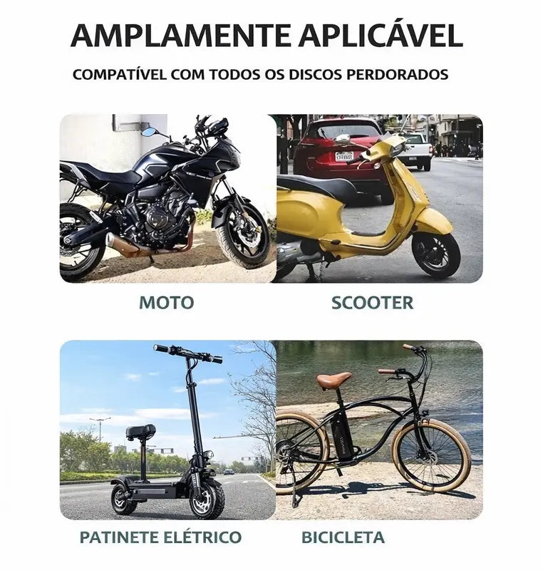 Trava de Disco Antifurto com Alarme 110dB em Alumínio à Prova d'Água para Moto e Bike – Well Tools®