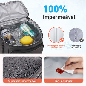 Mochila Térmica 23L Impermeável Cooler para Bebidas e Alimentos Com Abridor - Well Tools®