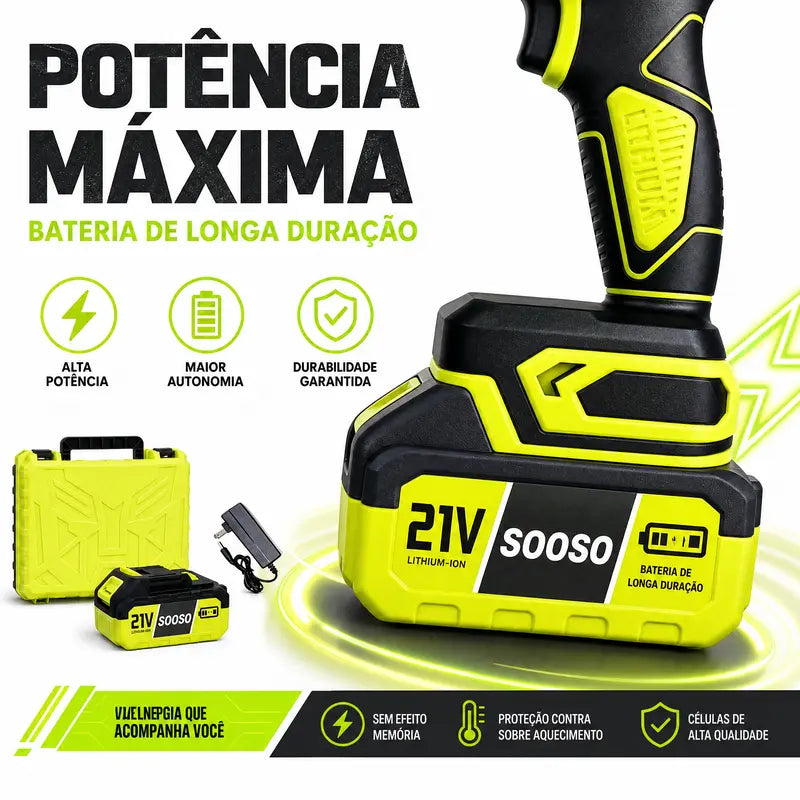 Soprador de Folhas Sem Fio Turbo Jato Potente com Motor de Cobre para Casa, Jardim e Carro – Well Tools®