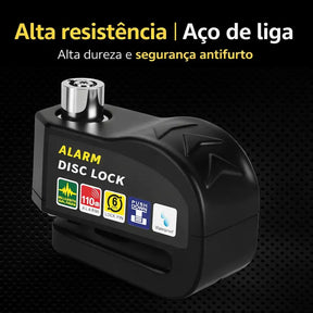 Trava de Disco Antifurto com Alarme 110dB em Alumínio à Prova d'Água para Moto e Bike – Well Tools®