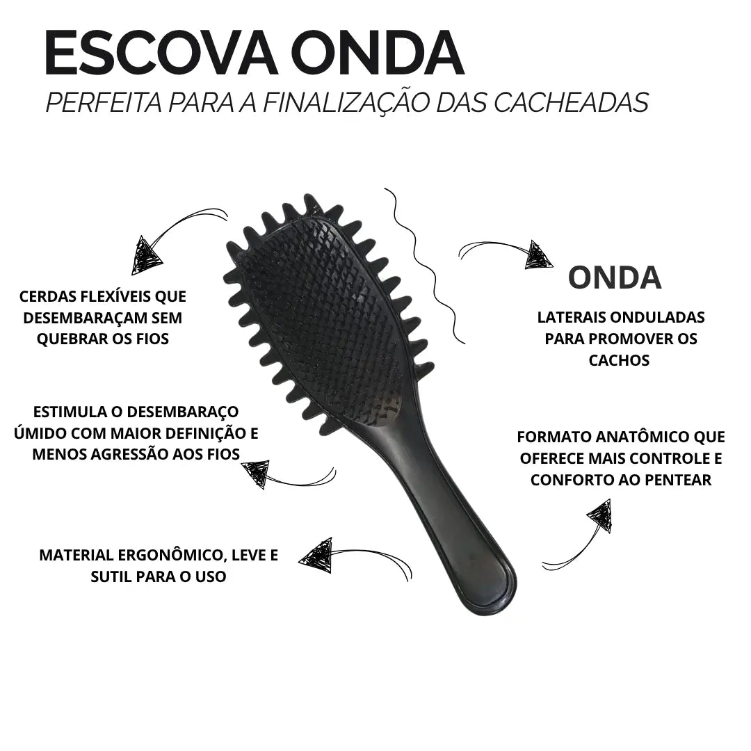 Escova Onda Finalizadora Definição de Cachos - Well Tools®