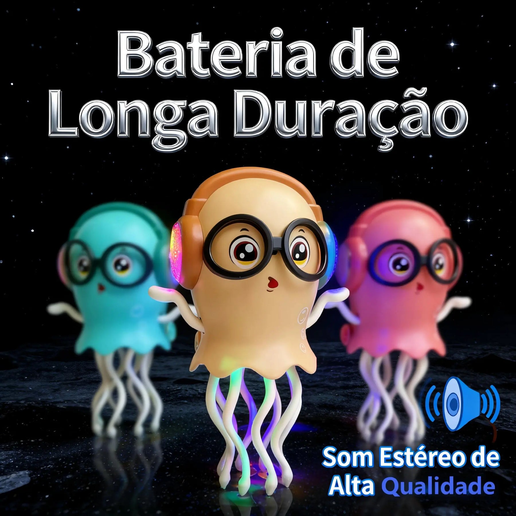 Polvo Dançante Inteligente com LED – Canta, Dança e Evita Obstáculos - Well Tools®