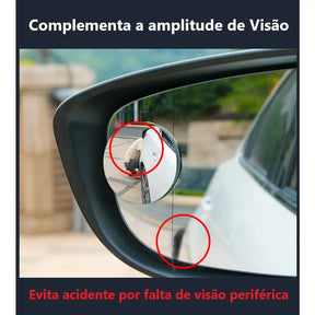 Par de Espelhos Convexos 5cm para Retrovisor Carro e Moto – Auxiliar para Ponto Cego - Well Tools®