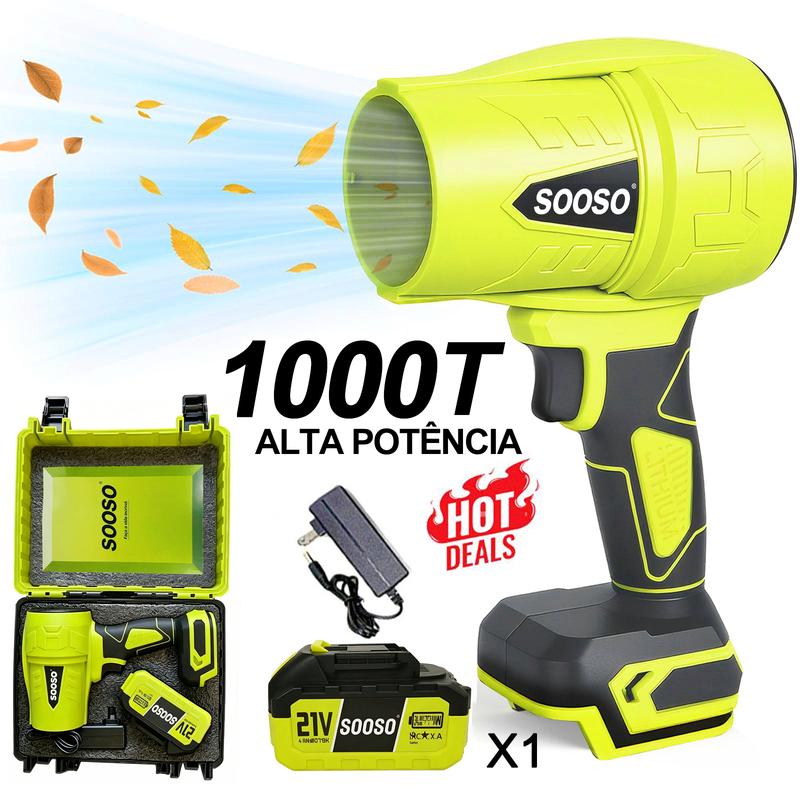 Soprador de Folhas Sem Fio Turbo Jato Potente com Motor de Cobre para Casa, Jardim e Carro – Well Tools®