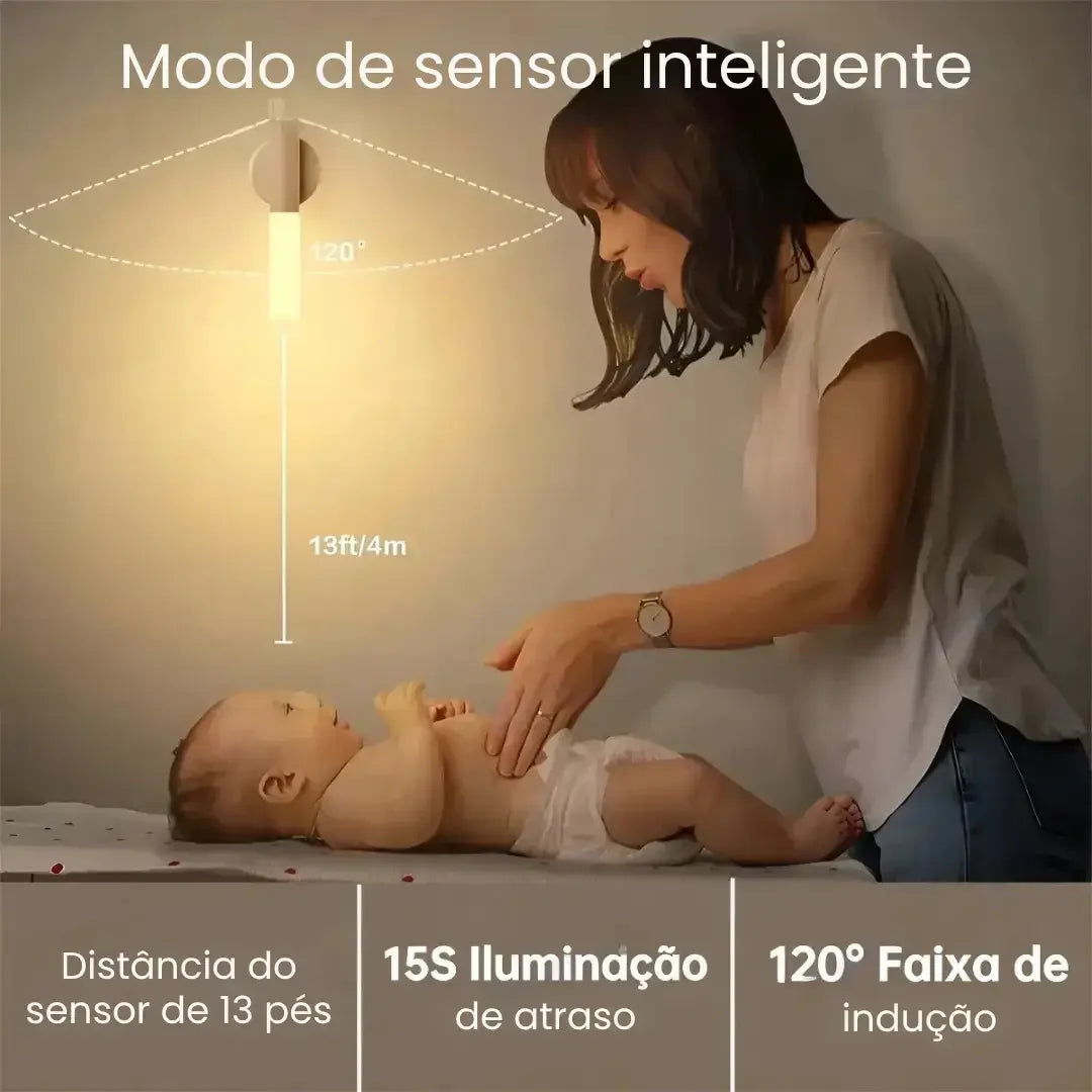 LUMINÁRIA RECARREGÁVEL COM SENSOR DE MOVIMENTO - WELL TOOLS®