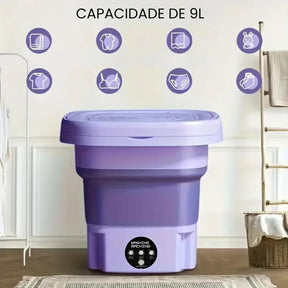 MINI MÁQUINA DE LAVAR ROUPA DOBRÁVEL 9/11 LITROS - WELL TOOLS®