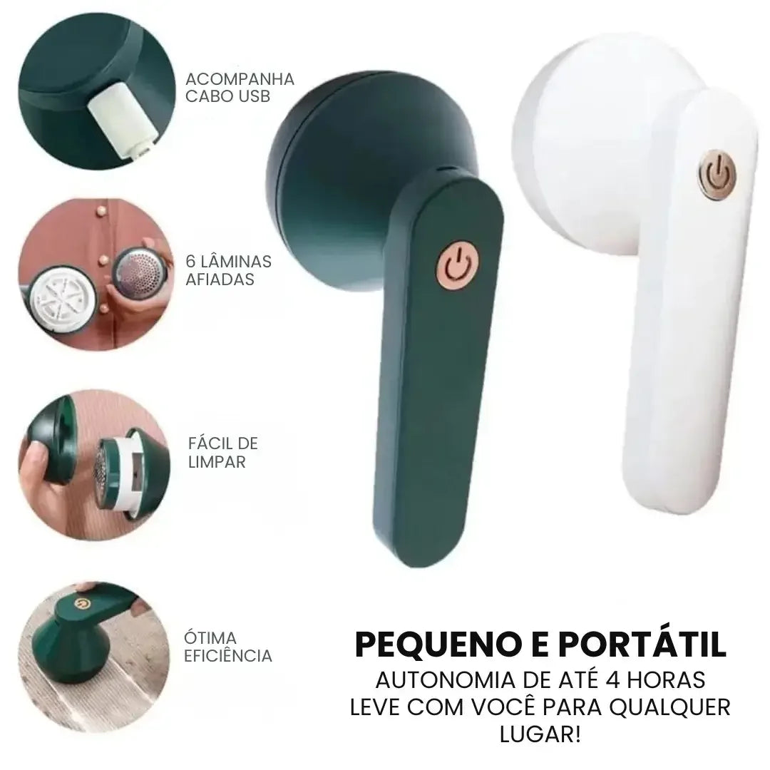 REMOVEDOR E APARADOR DE PELOS DE ROUPAS ELÉTRICO RECARREGÁVEL - WELL TOOLS®