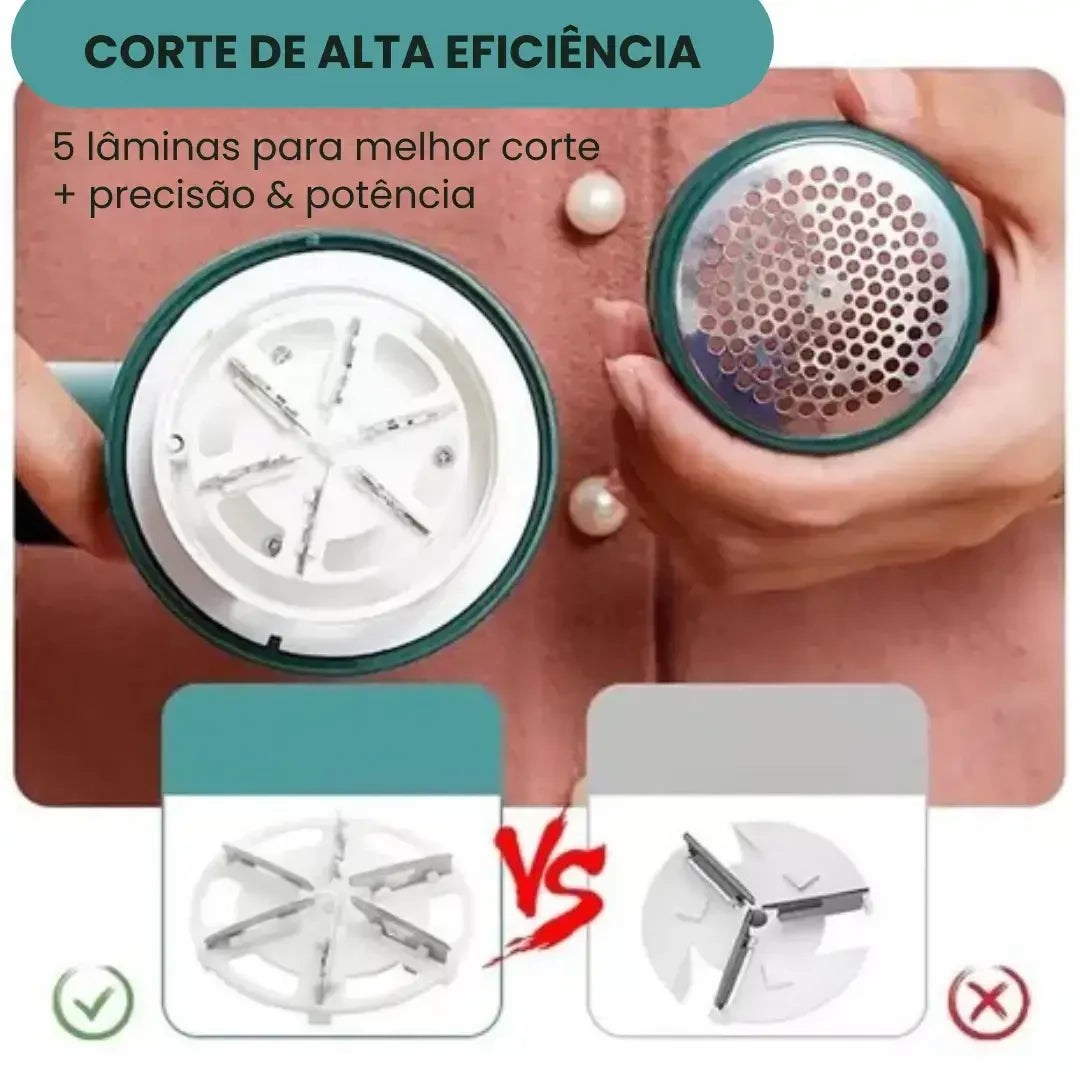 REMOVEDOR E APARADOR DE PELOS DE ROUPAS ELÉTRICO RECARREGÁVEL - WELL TOOLS®