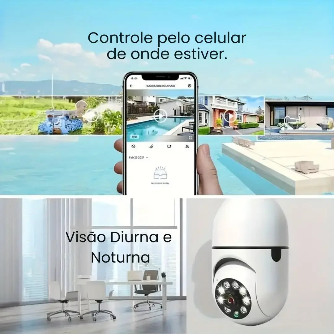 CÂMERA DE SEGURANDÇA FULL HJ WI-FI INTELIGENTE 360° - WELL TOOLS®