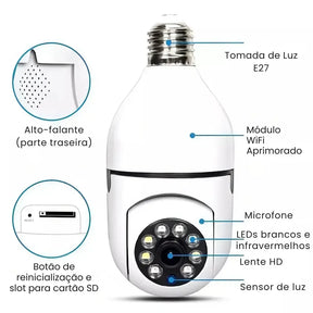 CÂMERA DE SEGURANDÇA FULL HJ WI-FI INTELIGENTE 360° - WELL TOOLS®