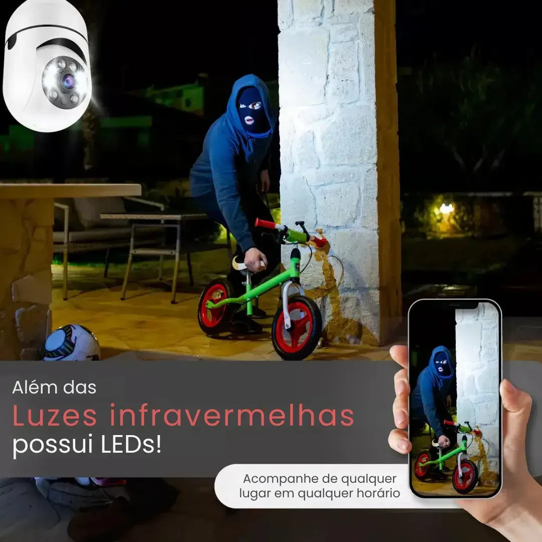 CÂMERA DE SEGURANDÇA FULL HJ WI-FI INTELIGENTE 360° - WELL TOOLS®