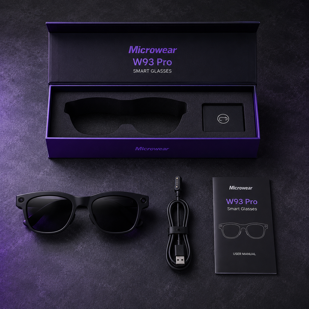Óculos Inteligente W93 Pro Microwear Câmera 8MP com ChatGPT - Well Tools®