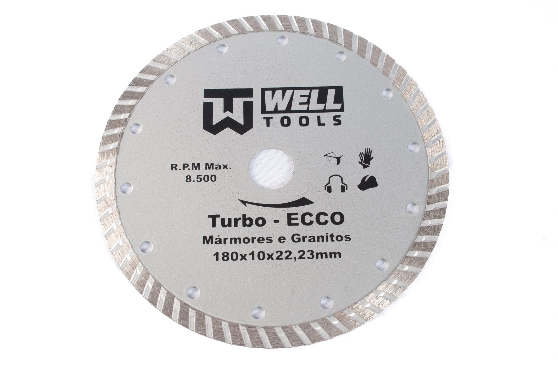DISCO DE CORTE DIAMANTADO TURBO 180X10X22,23mm LINHA ECCO PARA MÁRMORE E GRANITO