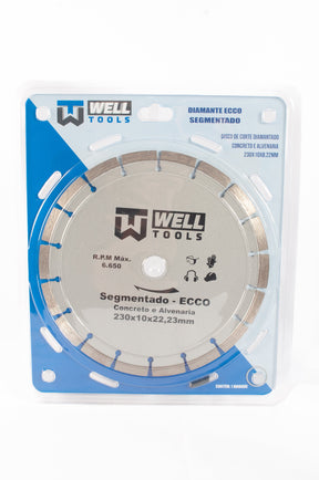 DISCO DE CORTE DIAMANTADO SEGMENTADO 230X10X22,23mm LINHA ECCO PARA CONCRETO E ALVENARIA