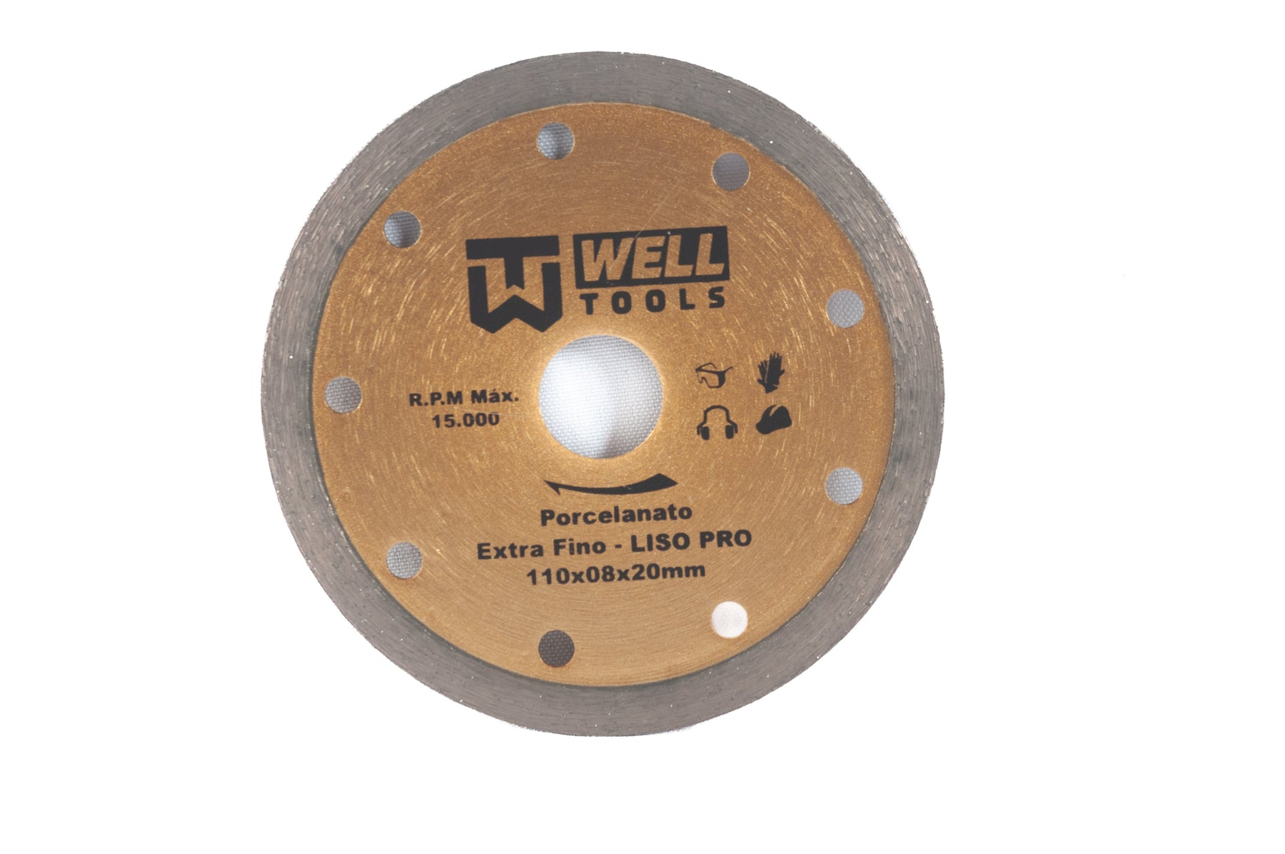 DISCO DE CORTE DIAMANTADO LISO EXTRA FINO 110X8X20mm LINHA PRO PARA PORCELANATO