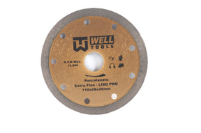 DISCO DE CORTE DIAMANTADO LISO EXTRA FINO 110X8X20mm LINHA PRO PARA PORCELANATO