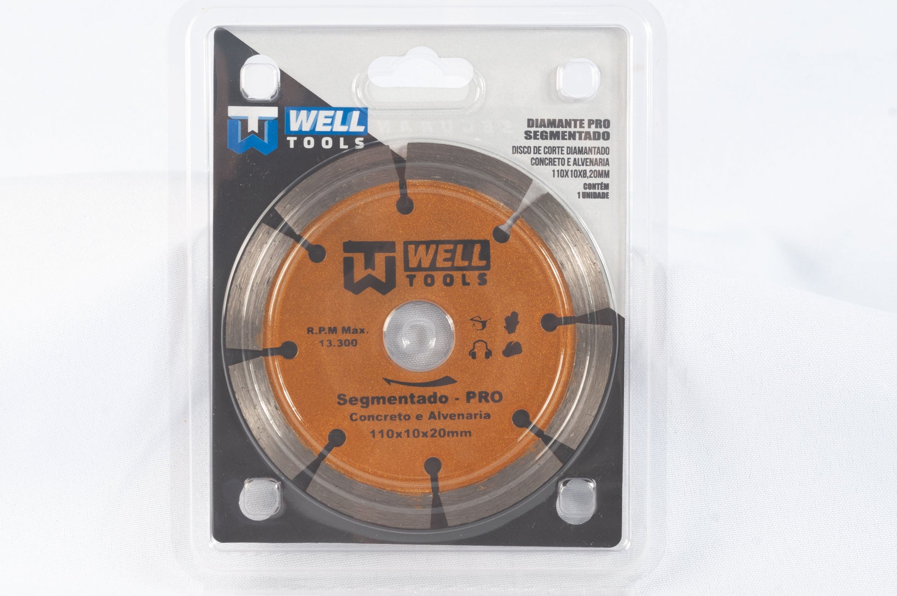 DISCO DE CORTE DIAMANTADO SEGMENTADO 110X10X20mm LINHA PRO PARA CONCRETO E ALVENARIA