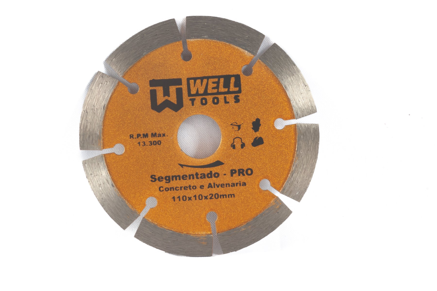 DISCO DE CORTE DIAMANTADO SEGMENTADO 110X10X20mm LINHA PRO PARA CONCRETO E ALVENARIA